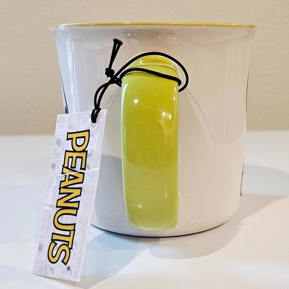 Snoopy Whistling & Woodstock Peek-A-Boo Peanuts Large Coffee Mug Green - Picture 3 of 6